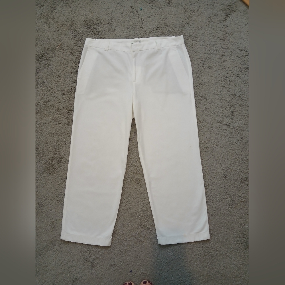 Vince Crisp White 100% Cotton Straight Leg Mid Rise Chino Pants Size 16 - Picture 10 of 10